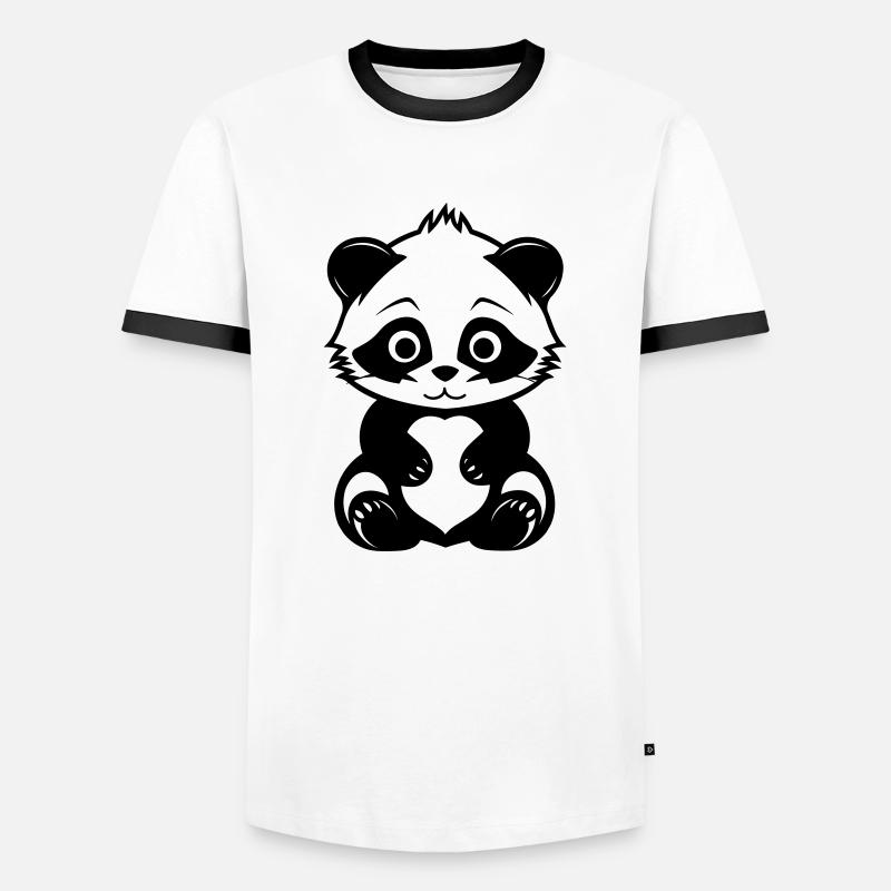 Red Panda - Men's Ringer Shirt - white/black