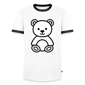 Teddybär - Männer Kontrast-T-Shirt - Weiß/Schwarz - Vorne - AI Model Female 172 light (172cm) & AI Model Male 178 dark (178cm)