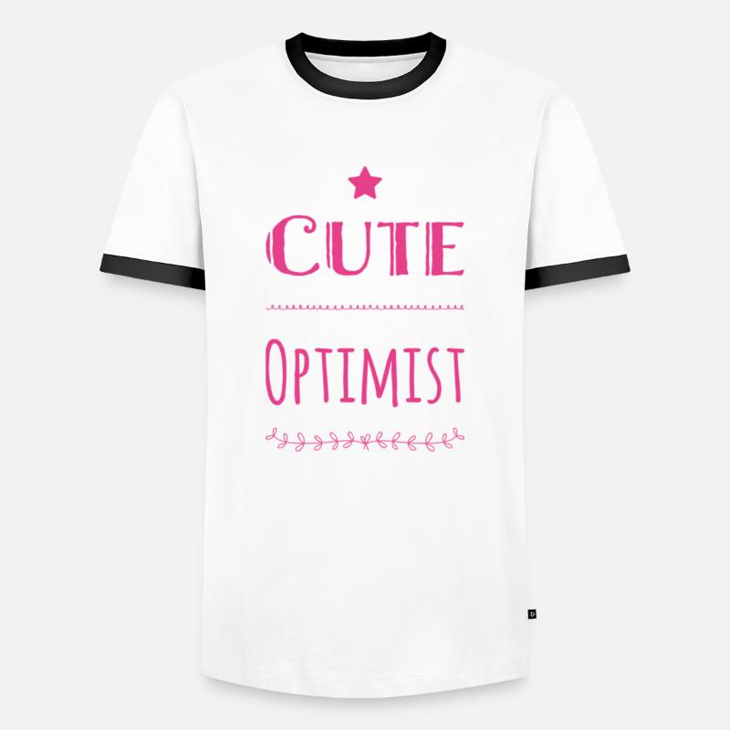 Cute Optimist - Männer Kontrast-T-Shirt - Weiß/Schwarz