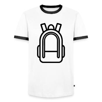 Backpack - Men's Ringer Shirt - white/black - Front - AI Model Female 172 light (172cm) & AI Model Male 178 dark (178cm)