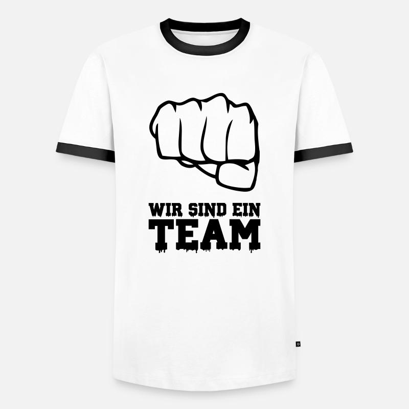wir sind ein team - Männer Kontrast-T-Shirt - Weiß/Schwarz