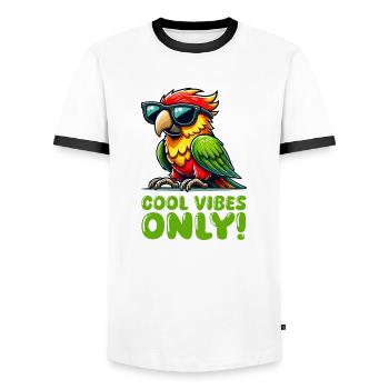 papagei sonnenbrille comic - Männer Kontrast-T-Shirt - Weiß/Schwarz - Vorne - AI Model Female 172 light (172cm) & AI Model Male 178 dark (178cm)