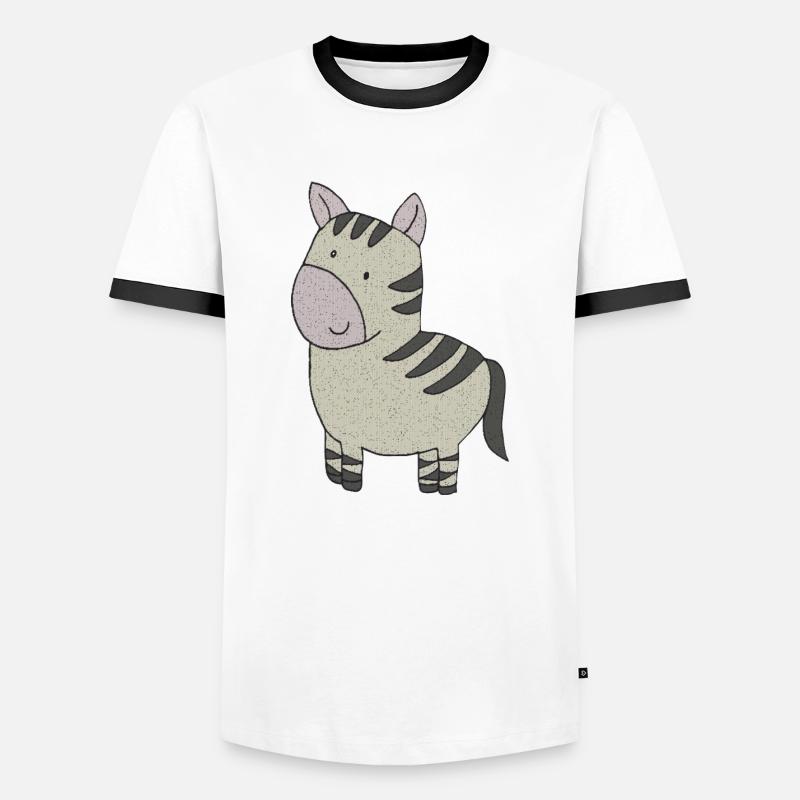 Zebra Fabric - Men's Ringer Shirt - white/black