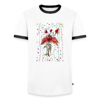 Blumen - Männer Kontrast-T-Shirt - Weiß/Schwarz - Vorne - AI Model Female 172 light (172cm) & AI Model Male 178 dark (178cm)
