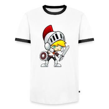 schwert sword knight ritter axt axe ax23 - Männer Kontrast-T-Shirt - Weiß/Schwarz - Vorne - AI Model Female 172 light (172cm) & AI Model Male 178 dark (178cm)
