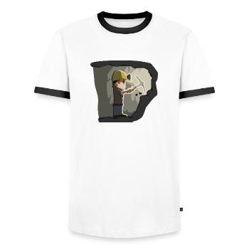 bergarbeiter miner bergwerk mine coal kohle17 - Männer Kontrast-T-Shirt - Weiß/Schwarz - Vorne - AI Model Female 172 light (172cm) & AI Model Male 178 dark (178cm)