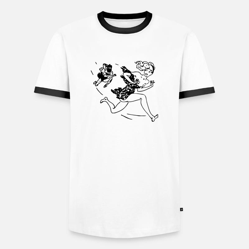 neanderthal cave man caveman steinzeit6 - Men's Ringer Shirt - white/black