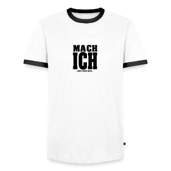 Mach ich aber nicht jetzt - Männer Kontrast-T-Shirt - Weiß/Schwarz - Vorne - AI Model Female 172 light (172cm) & AI Model Male 178 dark (178cm)