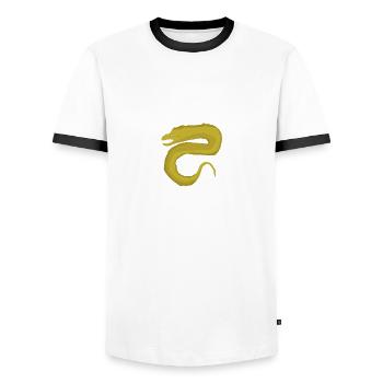 Moray Mooray Moraine Fish Eel Diver Gift - Men's Ringer Shirt - white/black - Front - AI Model Female 172 light (172cm) & AI Model Male 178 dark (178cm)
