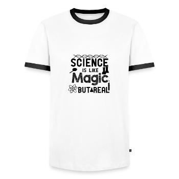 Science Natural Sciences Doctor Physic Chemistry - Men's Ringer Shirt - white/black - Front - AI Model Female 172 light (172cm) & AI Model Male 178 dark (178cm)
