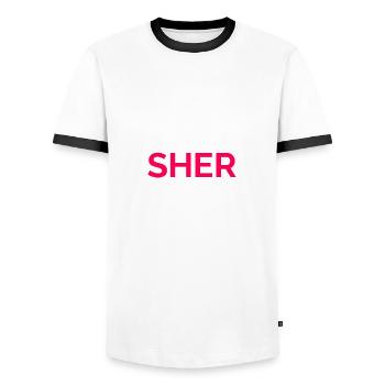 sherlocked! Sherlock Holmes Fan Geschenk Serie - Männer Kontrast-T-Shirt - Weiß/Schwarz - Vorne - AI Model Female 172 light (172cm) & AI Model Male 178 dark (178cm)