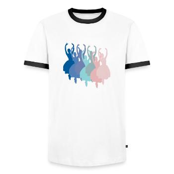 Ballerines - T-shirt contrasté Homme - blanc/noir - Devant - AI Model Female 172 light (172cm) & AI Model Male 178 dark (178cm)