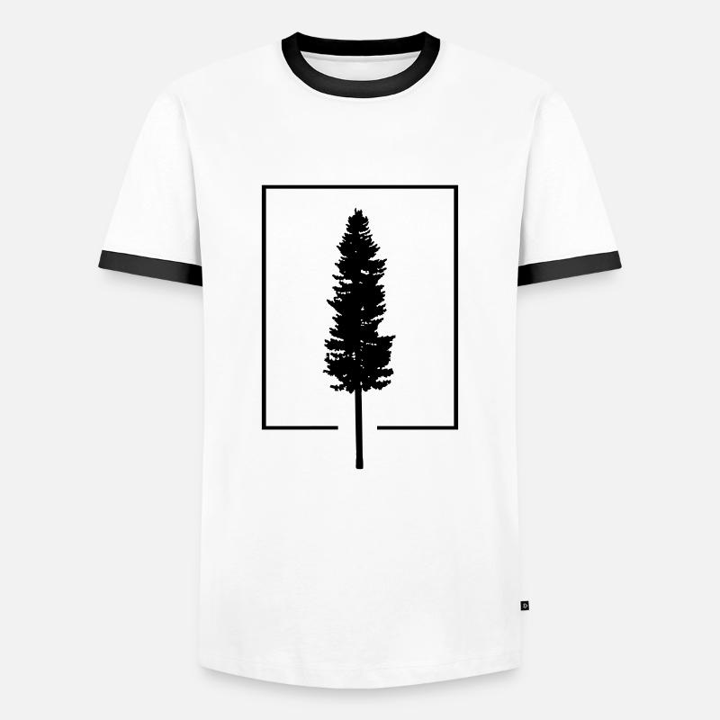 Tree in the box - Männer Kontrast-T-Shirt - Weiß/Schwarz