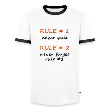 Motivation - T-shirt contrasté Homme - blanc/noir - Devant - AI Model Female 172 light (172cm) & AI Model Male 178 dark (178cm)