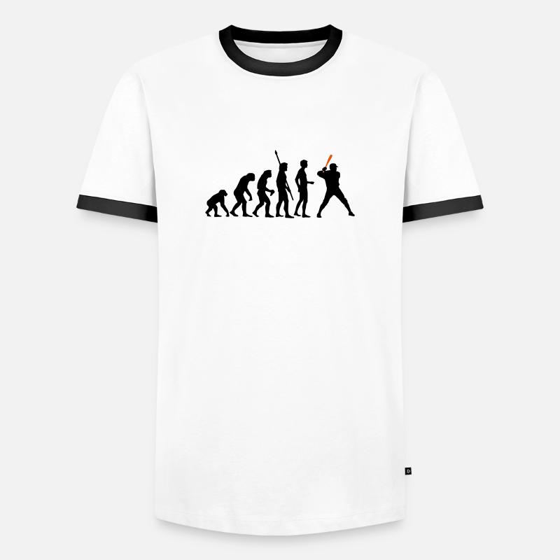 evolution_baseball_2c - T-shirt contrasté Homme - blanc/noir