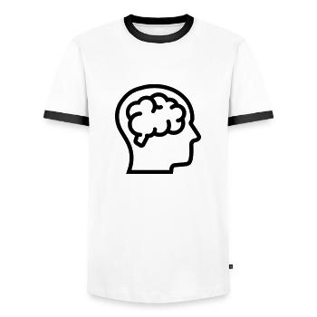 Denken, Gehirn, Hirn - Männer Kontrast-T-Shirt - Weiß/Schwarz - Vorne - AI Model Female 172 light (172cm) & AI Model Male 178 dark (178cm)