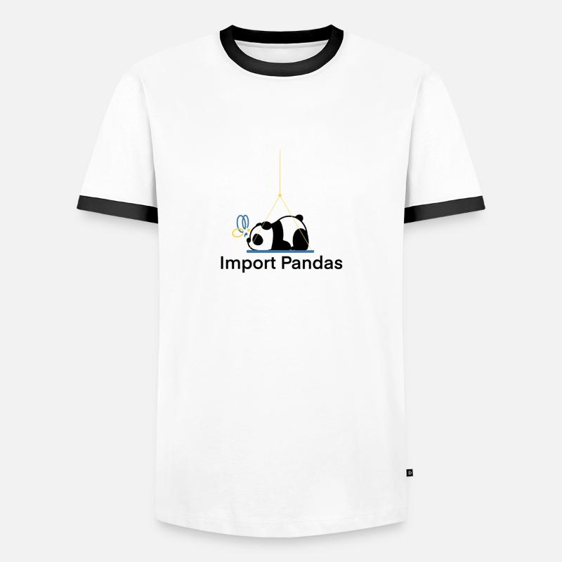 Importer Pandas Python Joke Proggramer - T-shirt contrasté Homme - blanc/noir