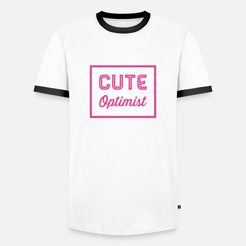Cute optimist - Geschenkidee - Männer Kontrast-T-Shirt - Weiß/Schwarz
