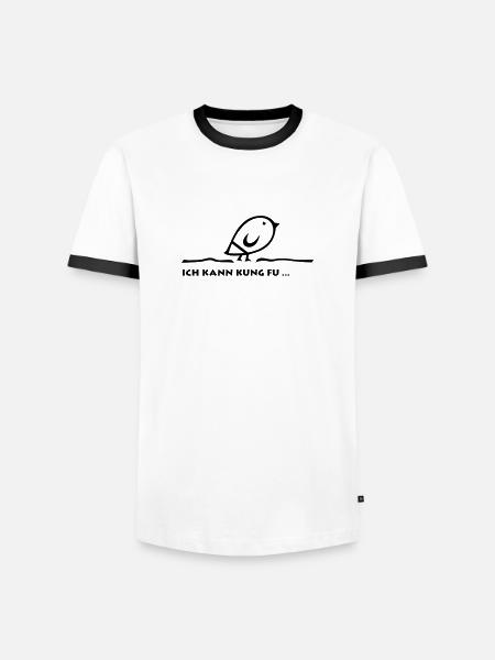 Tweetlercools - I can KUNG FU - Men's Ringer Shirt - white/black