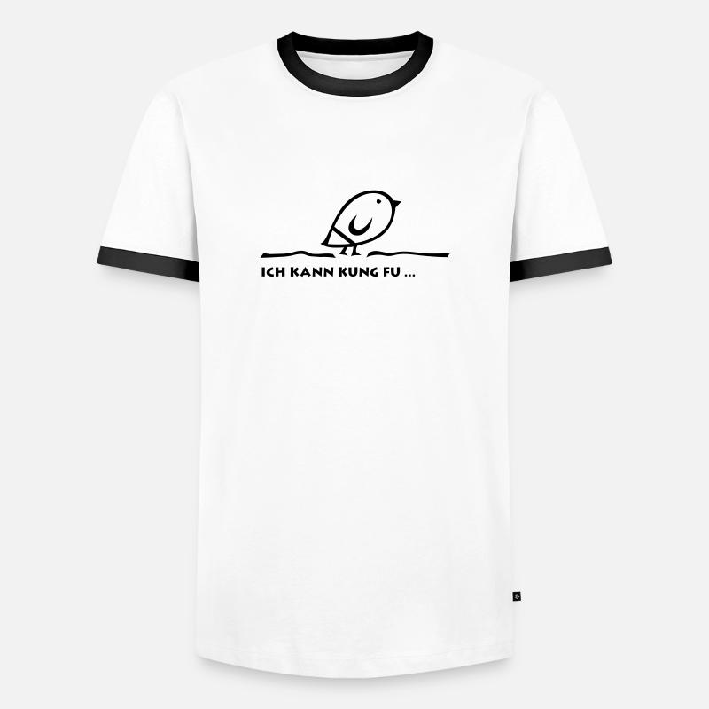 Tweetlercools - I can KUNG FU - Men's Ringer Shirt - white/black