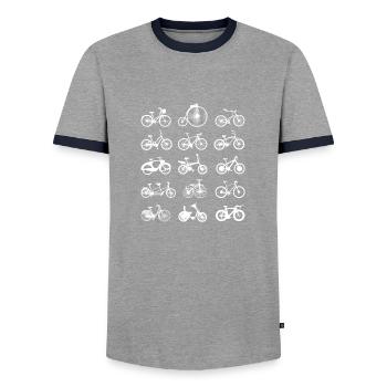 Fahrrad rad räder radl - Männer Kontrast-T-Shirt - Grau/Navy  - Vorne - AI Model Female 172 light (172cm) & AI Model Male 178 light (178cm)