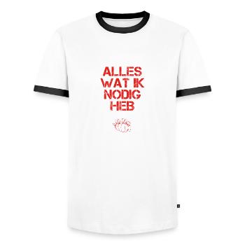 presentje wat ik nodig bowling bowler kegeln - Männer Kontrast-T-Shirt - Weiß/Schwarz - Vorne - AI Model Female 172 light (172cm) & AI Model Male 178 dark (178cm)