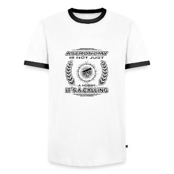 not a calling hobby job bestimmung astronomy astro - Men's Ringer Shirt - white/black - Front - AI Model Female 172 light (172cm) & AI Model Male 178 dark (178cm)