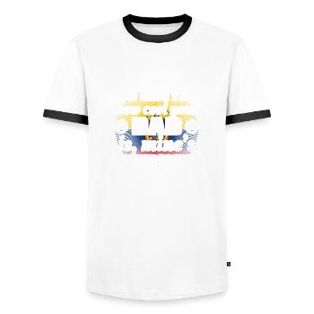 no matter cool dad father poison Ecuador png - Men's Ringer Shirt - white/black - Front - AI Model Female 172 light (172cm) & AI Model Male 178 dark (178cm)
