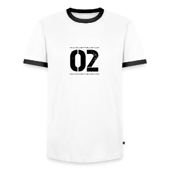 Équipe Club NOM Party Crew member jga malle 02 - T-shirt contrasté Homme - blanc/noir - Devant - AI Model Female 172 light (172cm) & AI Model Male 178 dark (178cm)