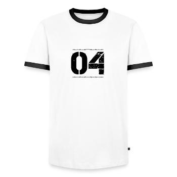 Équipe Club NOM Party Crew member jga malle 04 - T-shirt contrasté Homme - blanc/noir - Devant - AI Model Female 172 light (172cm) & AI Model Male 178 dark (178cm)