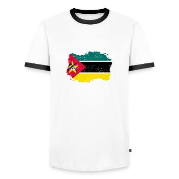 Roots roots Flag homeland Country Mozambique png - Men's Ringer Shirt - white/black - Front - AI Model Female 172 light (172cm) & AI Model Male 178 dark (178cm)