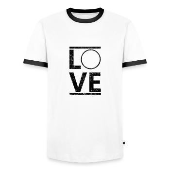 PERSONALISIERBAR liebe calling hobby king meister - Männer Kontrast-T-Shirt - Weiß/Schwarz - Vorne - AI Model Female 172 light (172cm) & AI Model Male 178 dark (178cm)