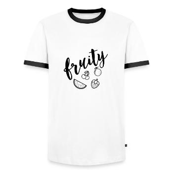 Fruity - Männer Kontrast-T-Shirt - Weiß/Schwarz - Vorne - AI Model Female 172 light (172cm) & AI Model Male 178 dark (178cm)