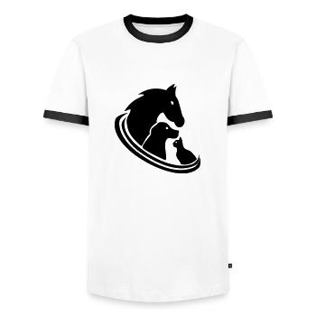 Animals Animal Healer Veterinarian Logo - Men's Ringer Shirt - white/black - Front - AI Model Female 172 light (172cm) & AI Model Male 178 dark (178cm)