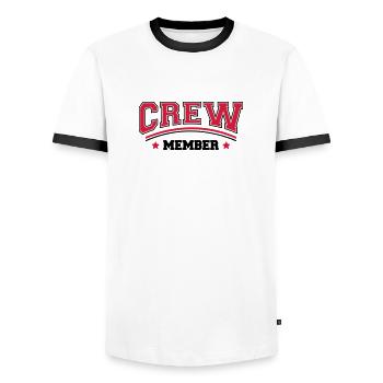 Cool Crew Member Logo Design - T-shirt contrasté Homme - blanc/noir - Devant - AI Model Female 172 light (172cm) & AI Model Male 178 dark (178cm)