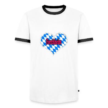 Love Bayern Stadt Forchheim - Männer Kontrast-T-Shirt - Weiß/Schwarz - Vorne - AI Model Female 172 light (172cm) & AI Model Male 178 dark (178cm)