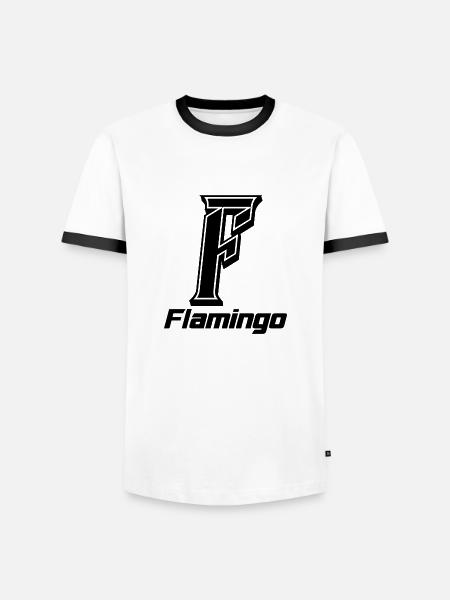 FLAMINGO - Männer Kontrast-T-Shirt - Weiß/Schwarz