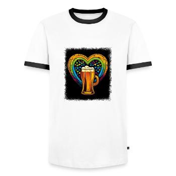 Love Funny Quote Back Skeleton Costume Gifts - Men's Ringer Shirt - white/black - Front - AI Model Female 172 light (172cm) & AI Model Male 178 dark (178cm)