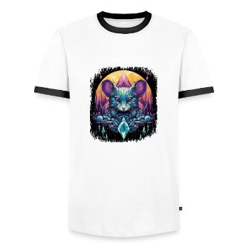 All Joke Happy CanvasBackpack Rat - Men's Ringer Shirt - white/black - Front - AI Model Female 172 light (172cm) & AI Model Male 178 dark (178cm)