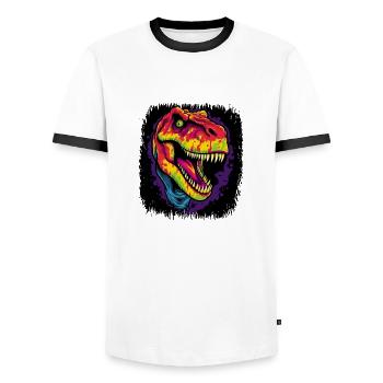Mouvement De Paix Bday Oiseau Drôle Amusant Vert - T-shirt contrasté Homme - blanc/noir - Devant - AI Model Female 172 light (172cm) & AI Model Male 178 dark (178cm)