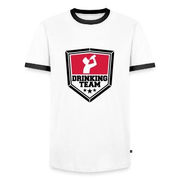 panneau armoira cool logo text alkohol b - T-shirt contrasté Homme - blanc/noir - Devant - AI Model Female 172 light (172cm) & AI Model Male 178 dark (178cm)
