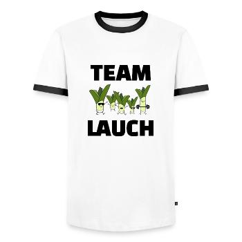 Team Lauch die ultimative Lauch Army - Männer Kontrast-T-Shirt - Weiß/Schwarz - Vorne - AI Model Female 172 light (172cm) & AI Model Male 178 dark (178cm)