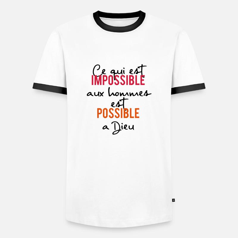 everything is possible to God - Men's Ringer Shirt - white/black