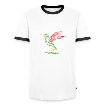 colibri_Martinique - T-shirt contrasté Homme - blanc/noir - Devant - AI Model Female 172 light (172cm) & AI Model Male 178 dark (178cm)
