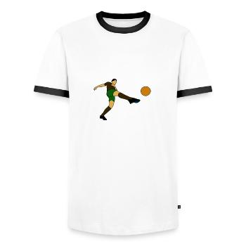 Fußballmotiv für Fußballfans Geschenk - Männer Kontrast-T-Shirt - Weiß/Schwarz - Vorne - AI Model Female 172 light (172cm) & AI Model Male 178 dark (178cm)