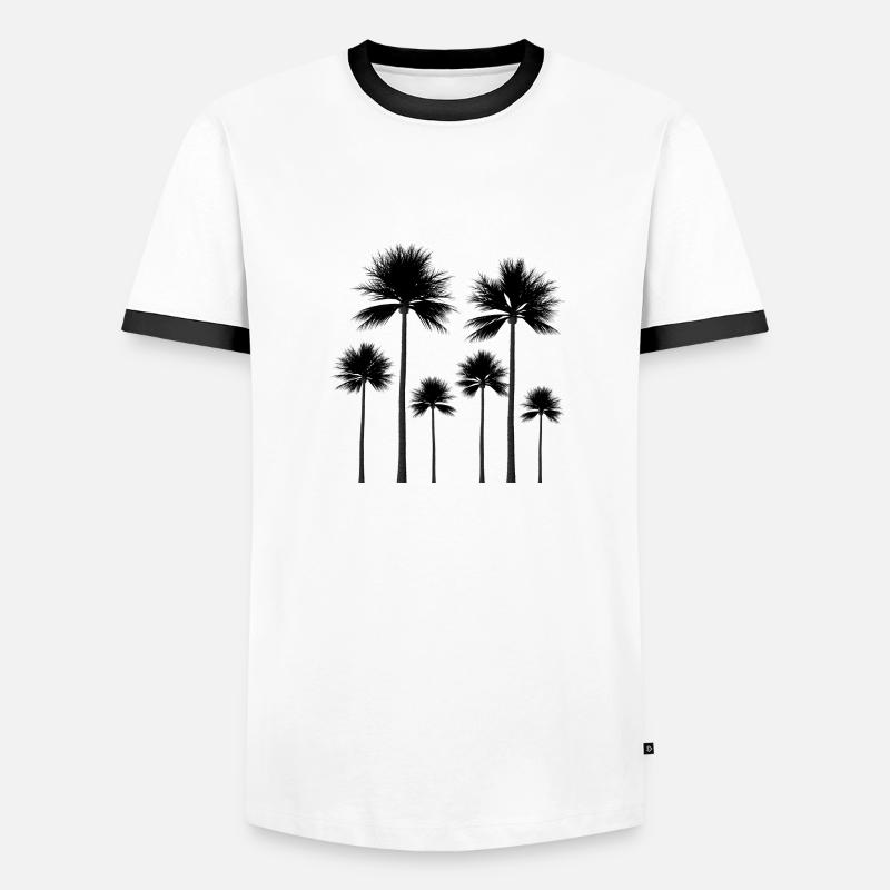 Palm trees silhouette summer gift - Men's Ringer Shirt - white/black
