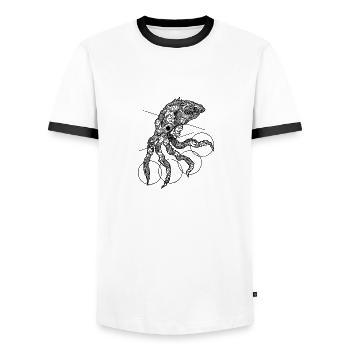 Tintenfisch - Männer Kontrast-T-Shirt - Weiß/Schwarz - Vorne - AI Model Female 172 light (172cm) & AI Model Male 178 dark (178cm)