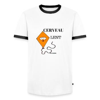 CERVEAU LENT - T-shirt contrasté Homme - blanc/noir - Devant - AI Model Female 172 light (172cm) & AI Model Male 178 dark (178cm)