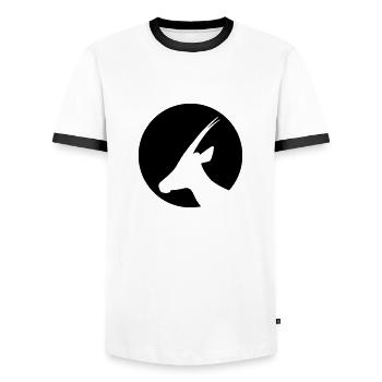 gazelle - Men's Ringer Shirt - white/black - Front - AI Model Female 172 light (172cm) & AI Model Male 178 dark (178cm)