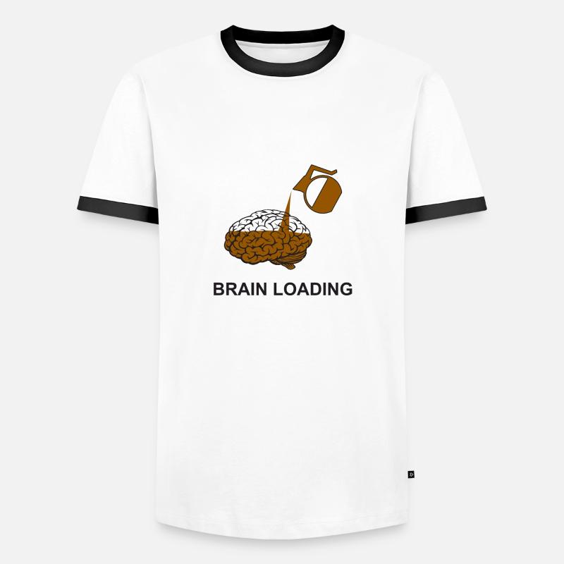 Brain loading by coffee - Men's Ringer Shirt - white/black
